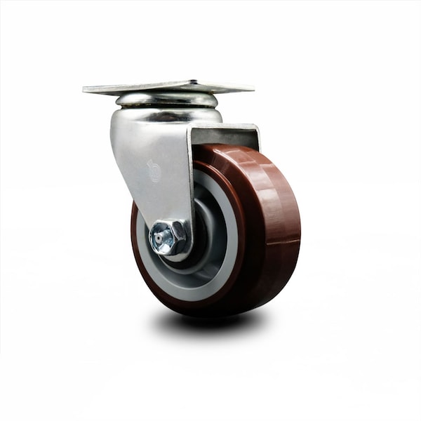 Service Caster 4 Inch Poly on Polyolefin Wheel Swivel Caster with Roller Bearing SCC-20S420-PPUR - main